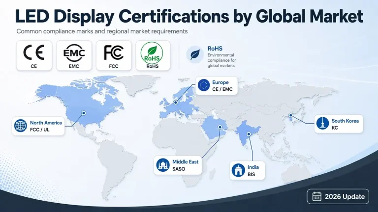 Ръководство за сертифициране на LED дисплеи: CE, EMC, FCC, RoHS - Какво трябва да знае всеки купувач