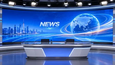 Videowall LED MIP P0.78 in studio televisivo per trasmissioni in diretta.