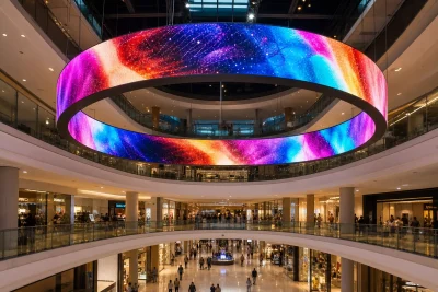 Halo nell'atrio del centro commerciale