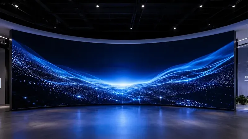 Flexible LED module custom
              cylinder indoor installation — DOIT VISION