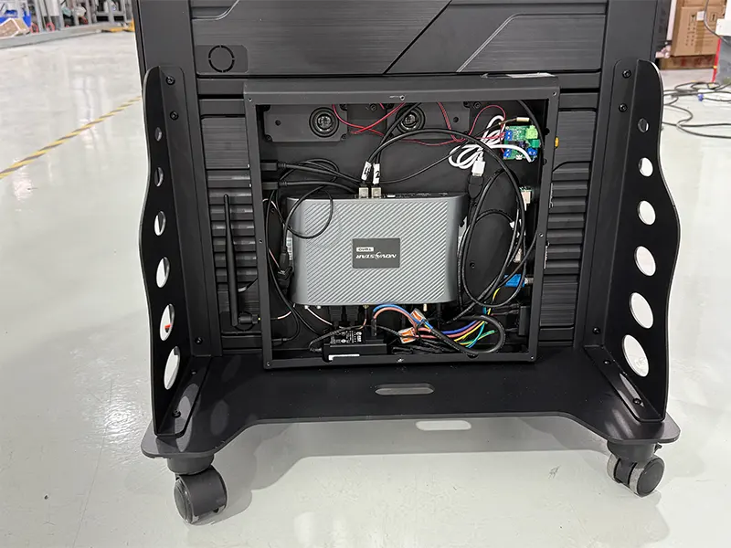 Mean Well LRS-350-5 power supply replacement in LED poster showing wiring connections and mounting position