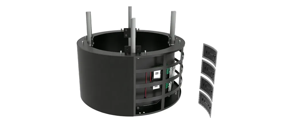 Cylinder structure with a flexible module detached from the mounting frame